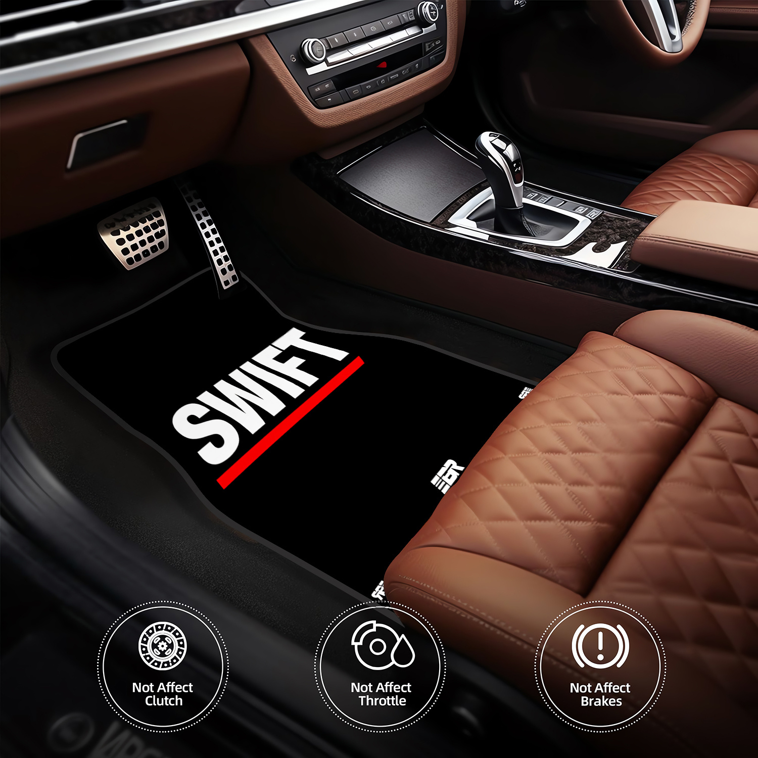 TEMU 4pcs Swift (85) 2d Flat Print Design Universal Car Floor Mats,suitable For Front And Rear Seats,suitable For Cars,suv And Other Models,non-slip
