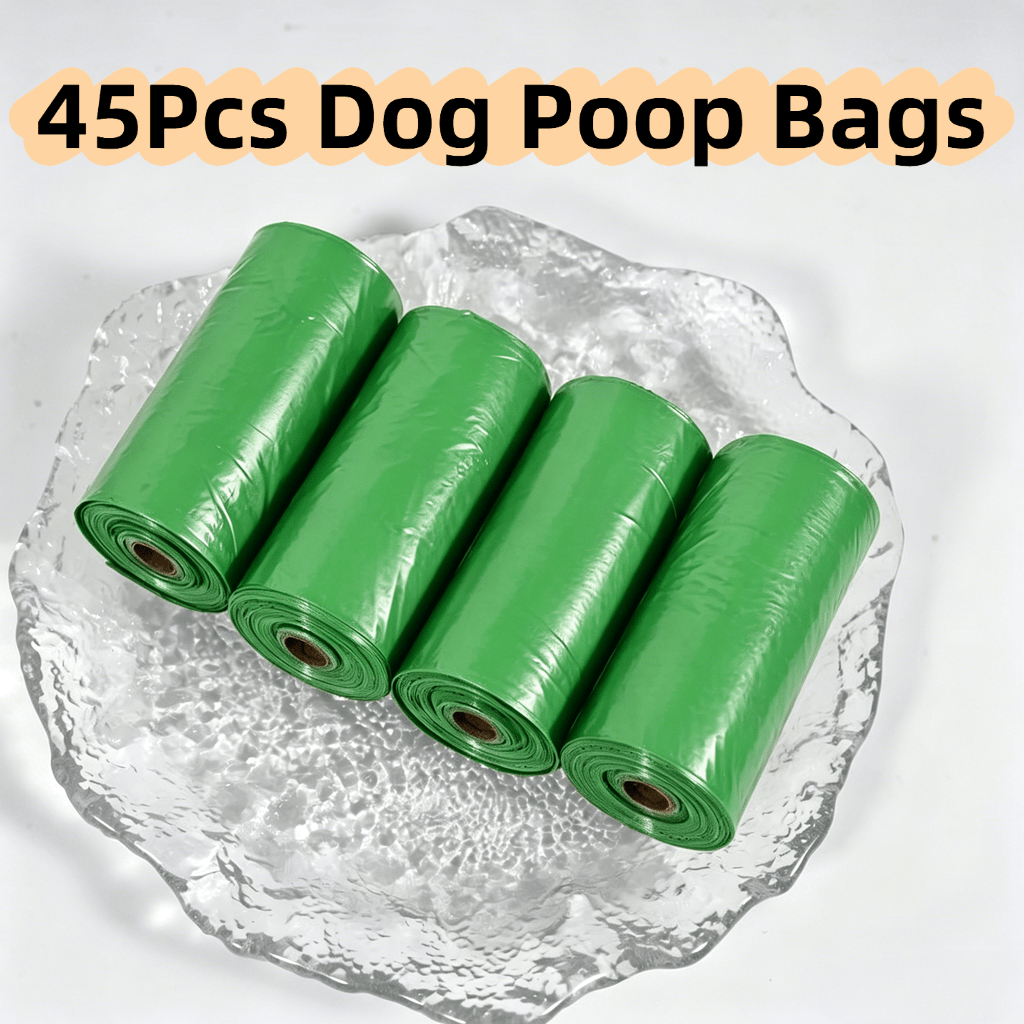15 45pcs 1 3 rolls green scented dog   bag refill rolls extra thick heavy duty tear resistant pet waste bags leak proof portable disposable poo bags for small medium large dogs puppies cats kittens outdoor walking yard litter cleaning Product details 5