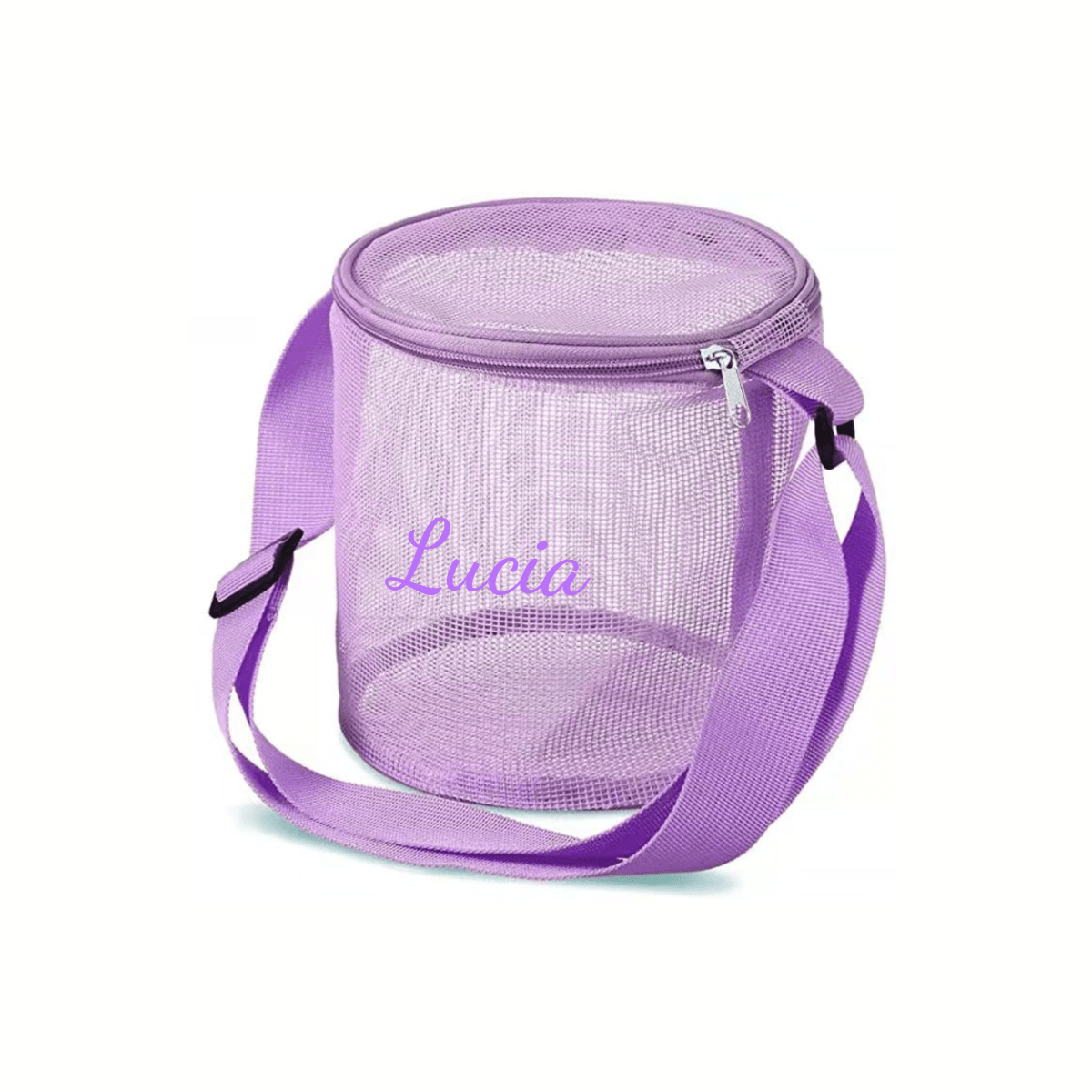 TEMU 1pc Embroidery Customization Beach Seashell Mesh Bag Portable Buckets Shell Collecting Tote Beach Bag Adjustable Carrying Straps Sandboxes Net