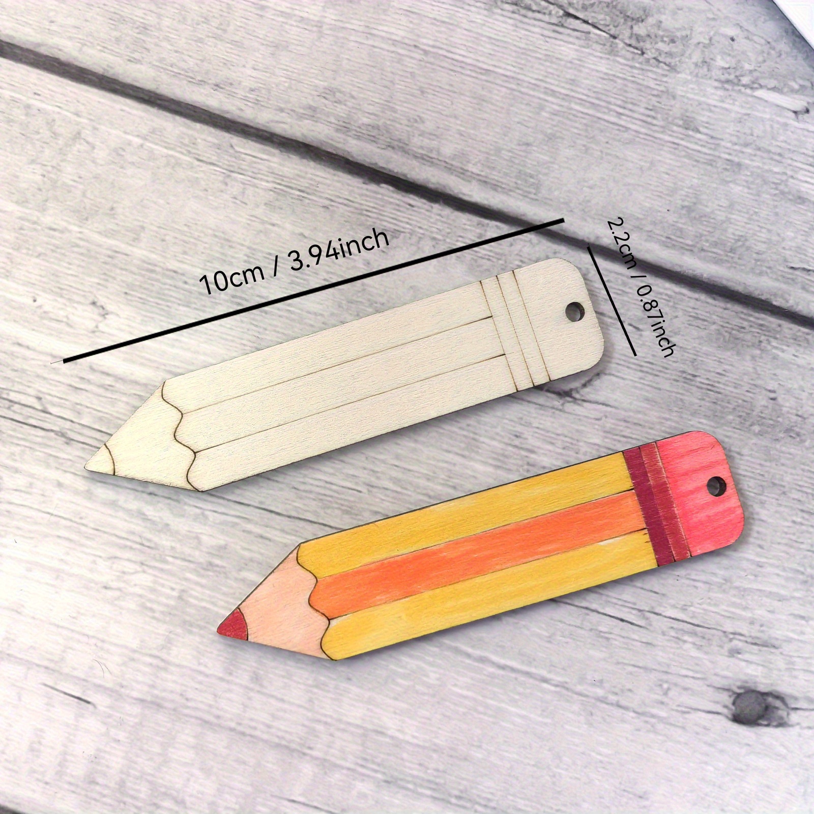 Image of 2d Flat, 25pcs Unfinished Wooden Pencil Craft Set, Back-to-, Blank Wooden Blanks, Wooden Decorations, Handmade Crafts And Decor, Party Decorations, Gifts For , Stained Wood Craft Materials, 2d Flat