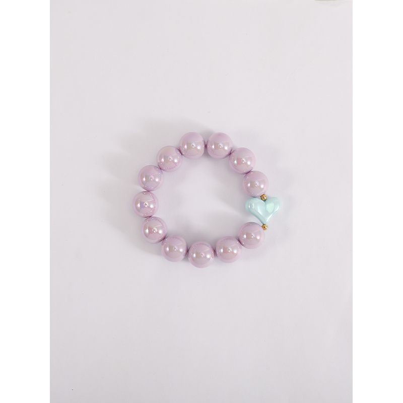 Women's Geometric Beaded Bracelet with Iridescent Effect, Stretchable