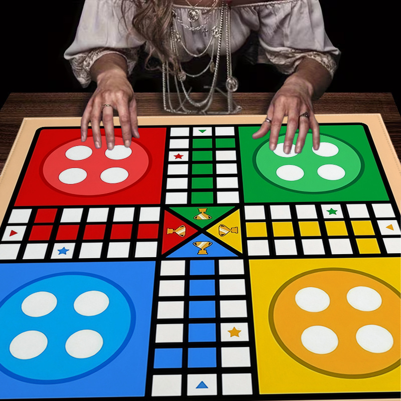 TEMU Nappe de style européen moderne à imprimé de jeu, tapis de table pour cartes de jeu, nappe de protection pour meubles, housse de table basse,
