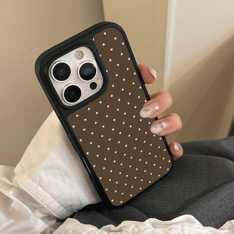 TEMU Phone Case: Warm Brown Pattern Case For Iphone 17 Pro Max, Iphone 16 Pro/15/14/13 Pro/12/11 - Shockproof, Minimalist, Creative, Premium, High-