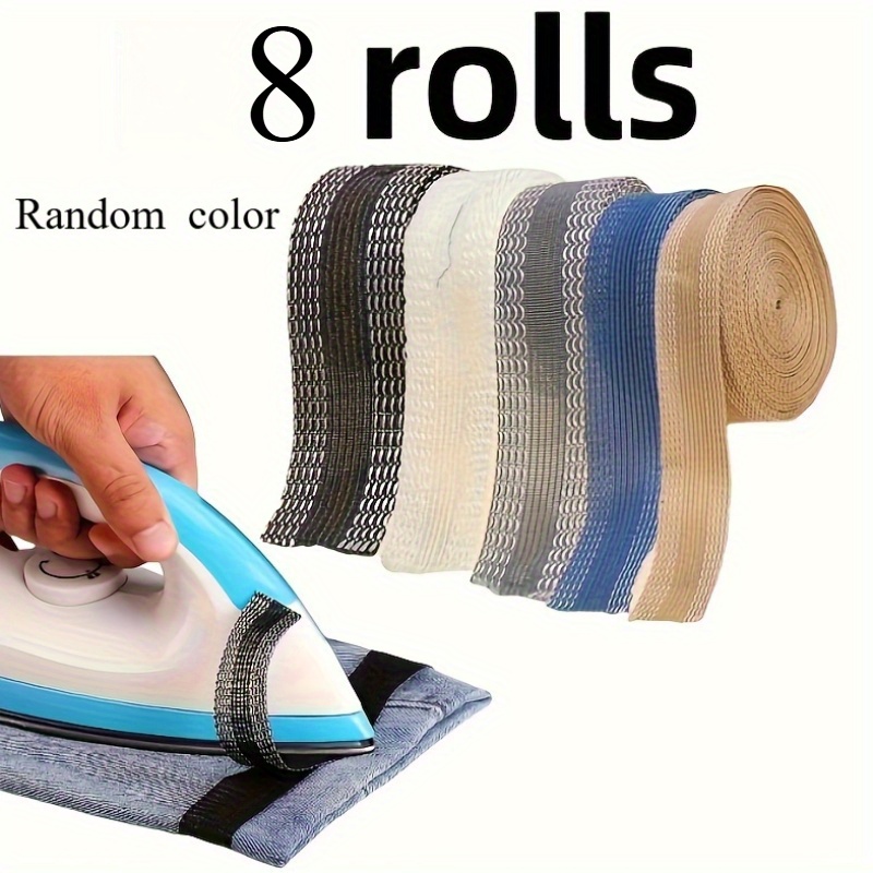TEMU 8pcs Random Color Seam Tape, Self-adhesive Hemming Strip For Pants, Jeans, And Suit Piping, Easy Diy Sewing Accessory That Requires No Sewing