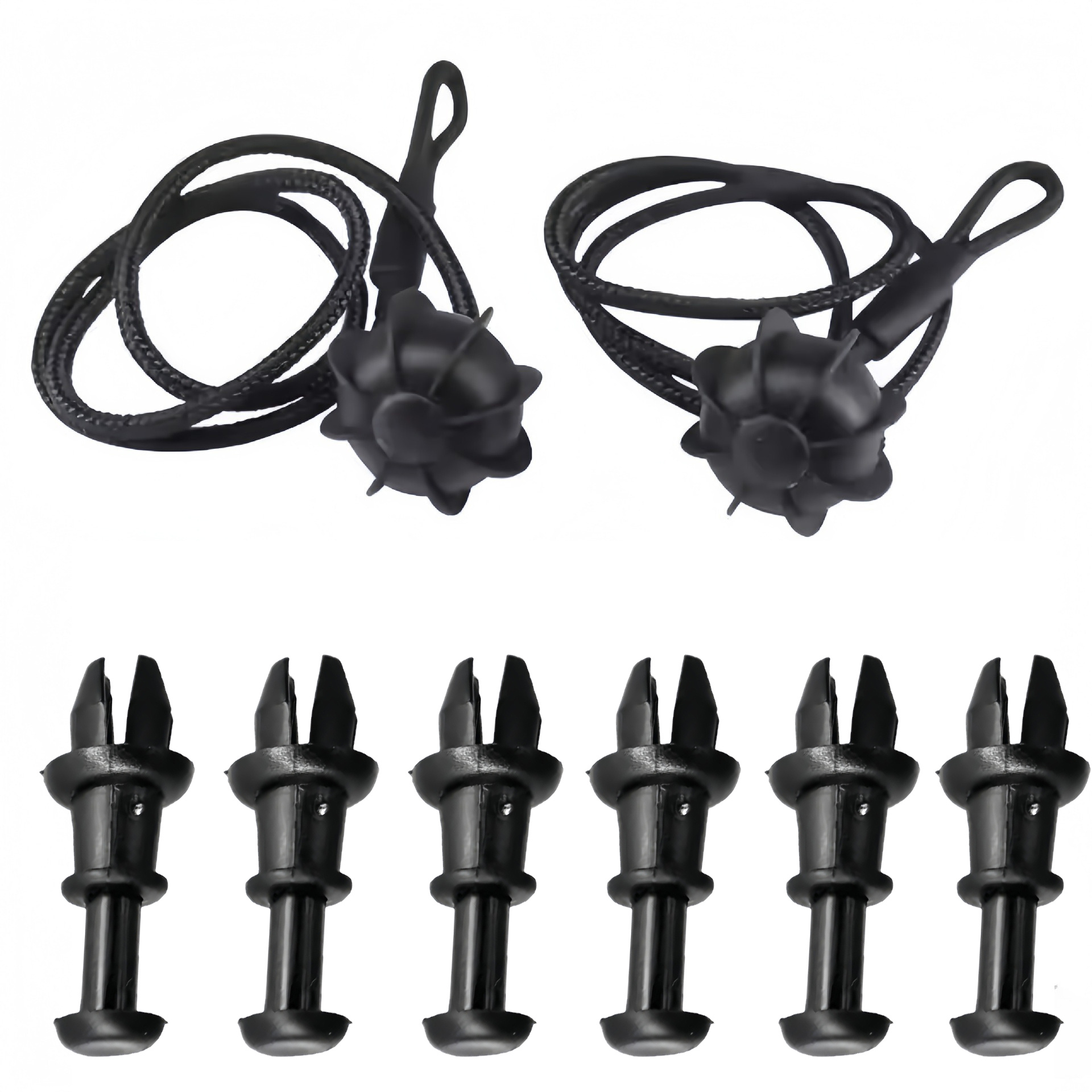TEMU 8pcs Set Of Universal Synthetic Rubber Door, Tailgate, Trunk Lock Strap With Rope, Car Wrapping Rack Fixing Wire, Wine Cover Fixing Clip, 2