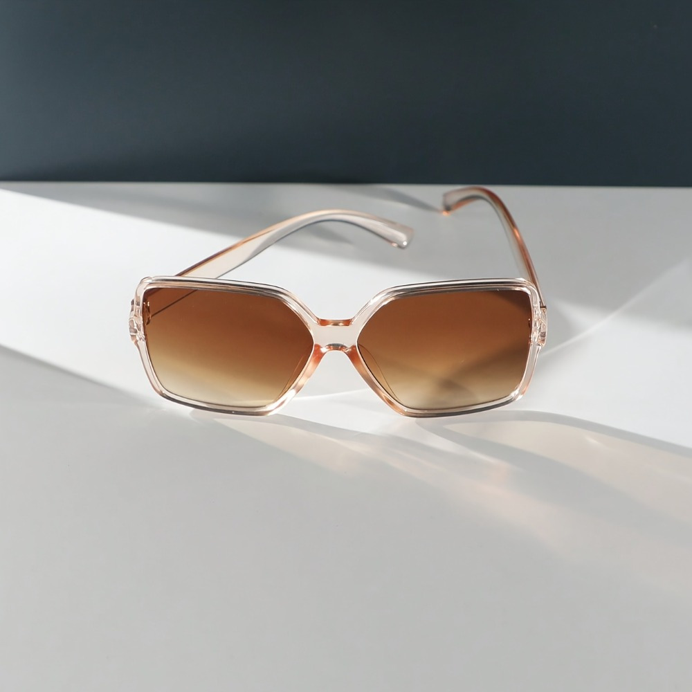 Women's Square Oversized Fashion Glasses with & Small Geometric Patterns - Fashion Accessories for Casual & Formal fits, Glasses Fashion