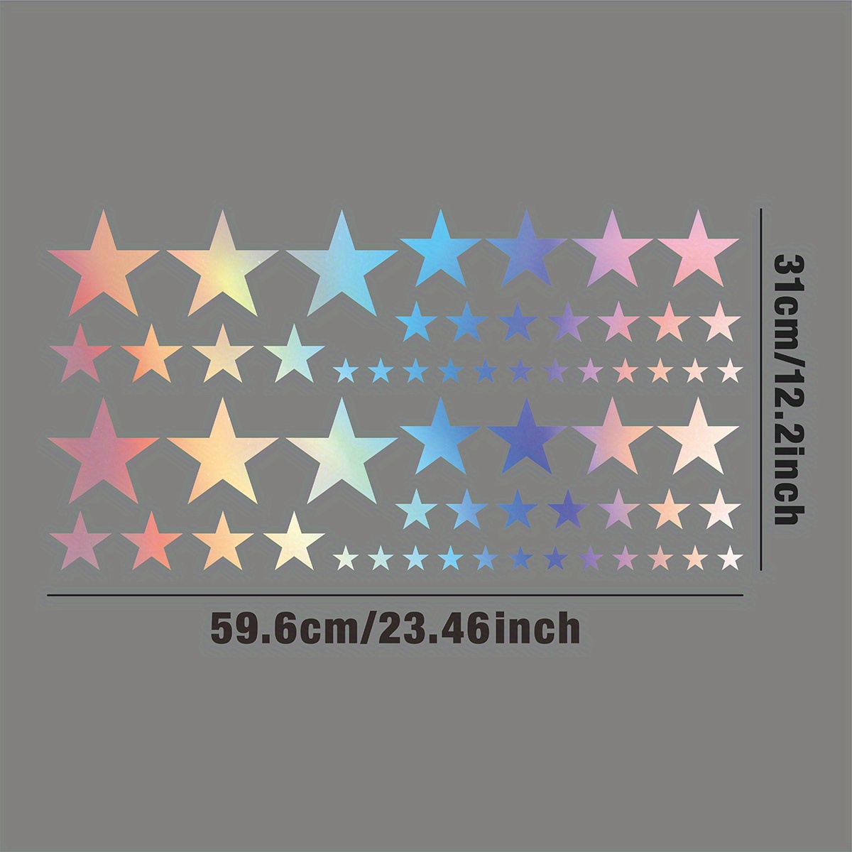 Five-pointed Star Reflective Car Sticker, Creative Vinyl Decal For Laptop Motorcycle Waterproof And
