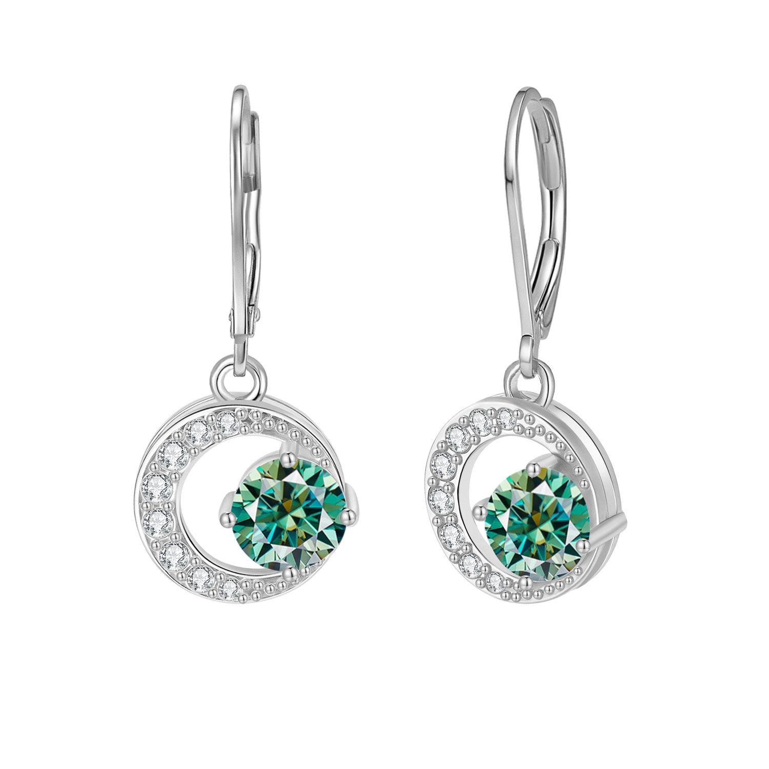 Men's Moissanite Earrings with Hypoallergenic Hooks, Gift for Him