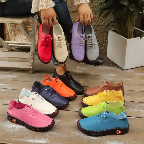 item picture hand sewn soft soled casual womens shoes with elastic free drawstring style mothers shoes lightweight comfortable single shoes for middle aged and elderly people for commuting and walking women shoes