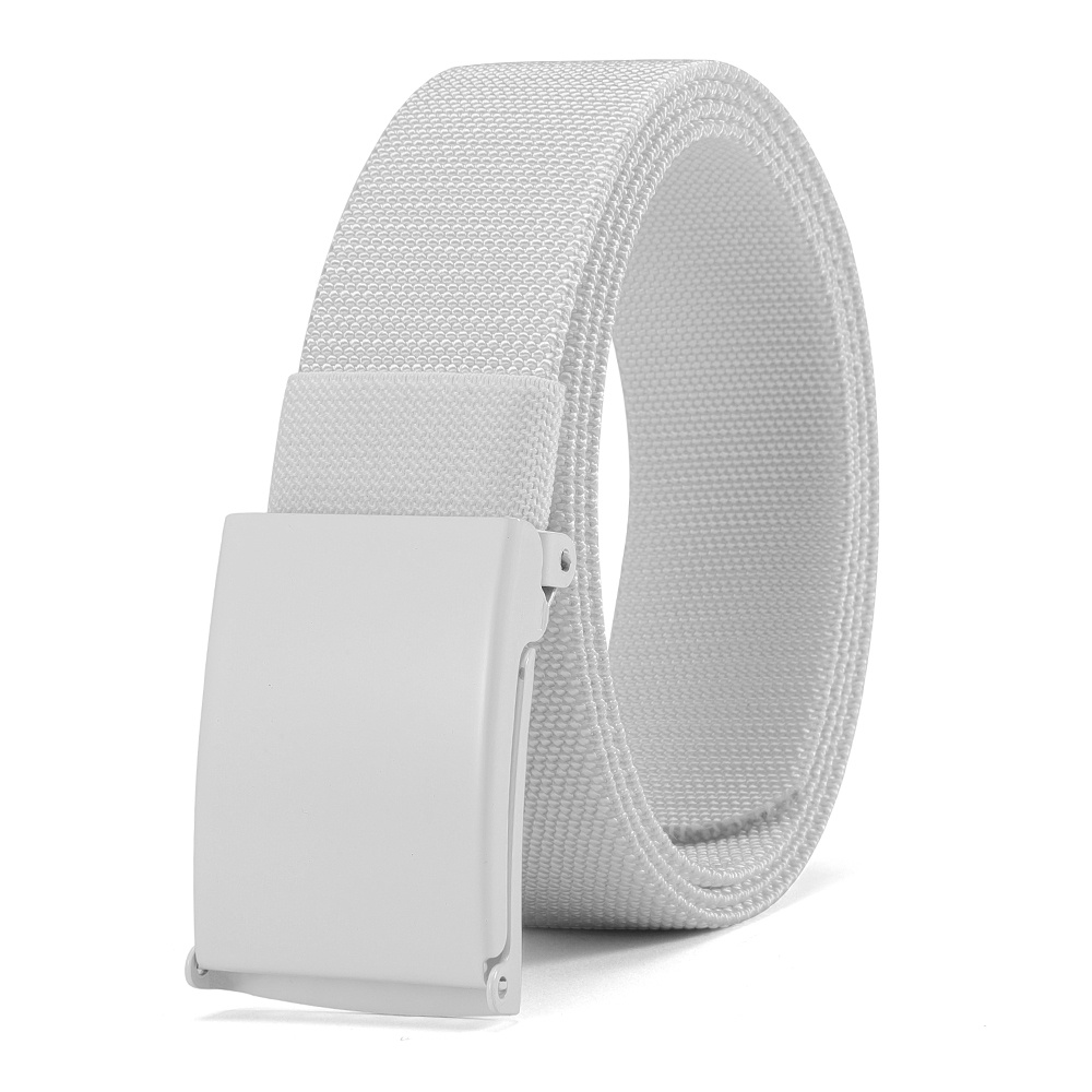 Image of Men's Adjustable Stretch Belt - White Casual Sports & Golf Belt With Alloy , Flexible Nylon Design For , Perfect Gift For Men, Golf Accessories