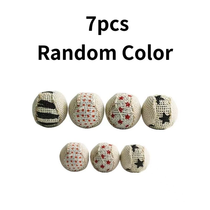 TEMU Set de 7 jouets à balle pour chat, couleur aléatoire, jouet interactif de pour chaton pour l'exercice des chats d'intérieur, balle de en peluche