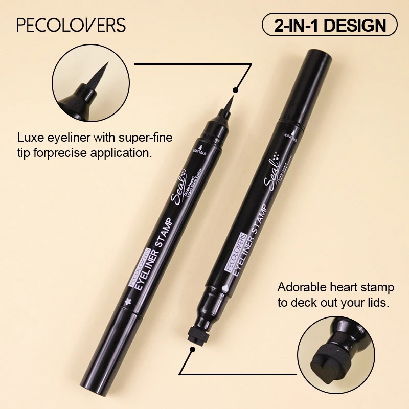 waterproof long lasting liquid eyeliner pencil smudge proof with moon stamp for precise winged liner everyday party makeup ideal for sensitive eyes sensitive eye makeup safe makeup creative application tools smooth application tool details 1