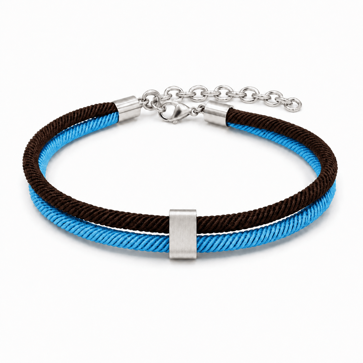 Personalized Engraved Name Bead Bracelet with Double Cord
