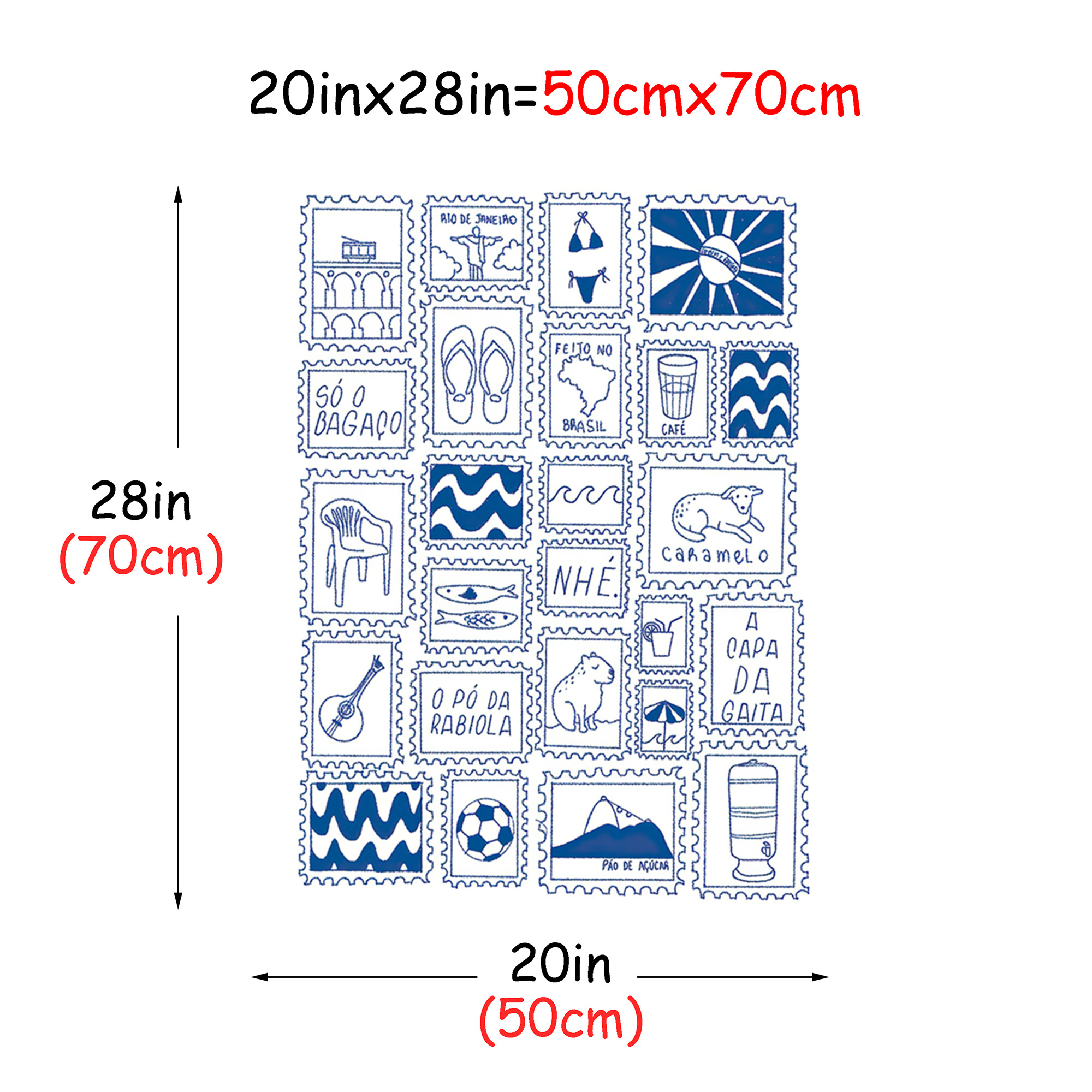 TEMU 2d Flat, 2d Flat, 1pc Frameless Brazilian-style Stamp Collage Art, Perfect For Decorating Living Rooms, Bedrooms, Restaurants, And Coffee Shops.