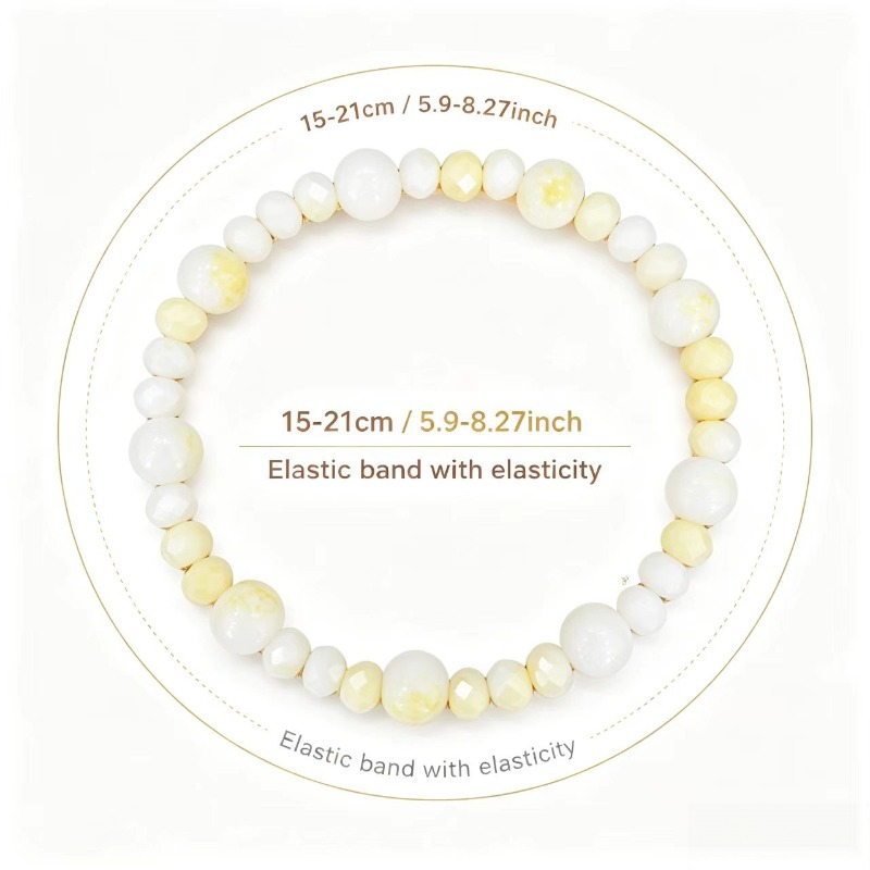 Pale Yellow Mixed-Color Bead Bracelet
