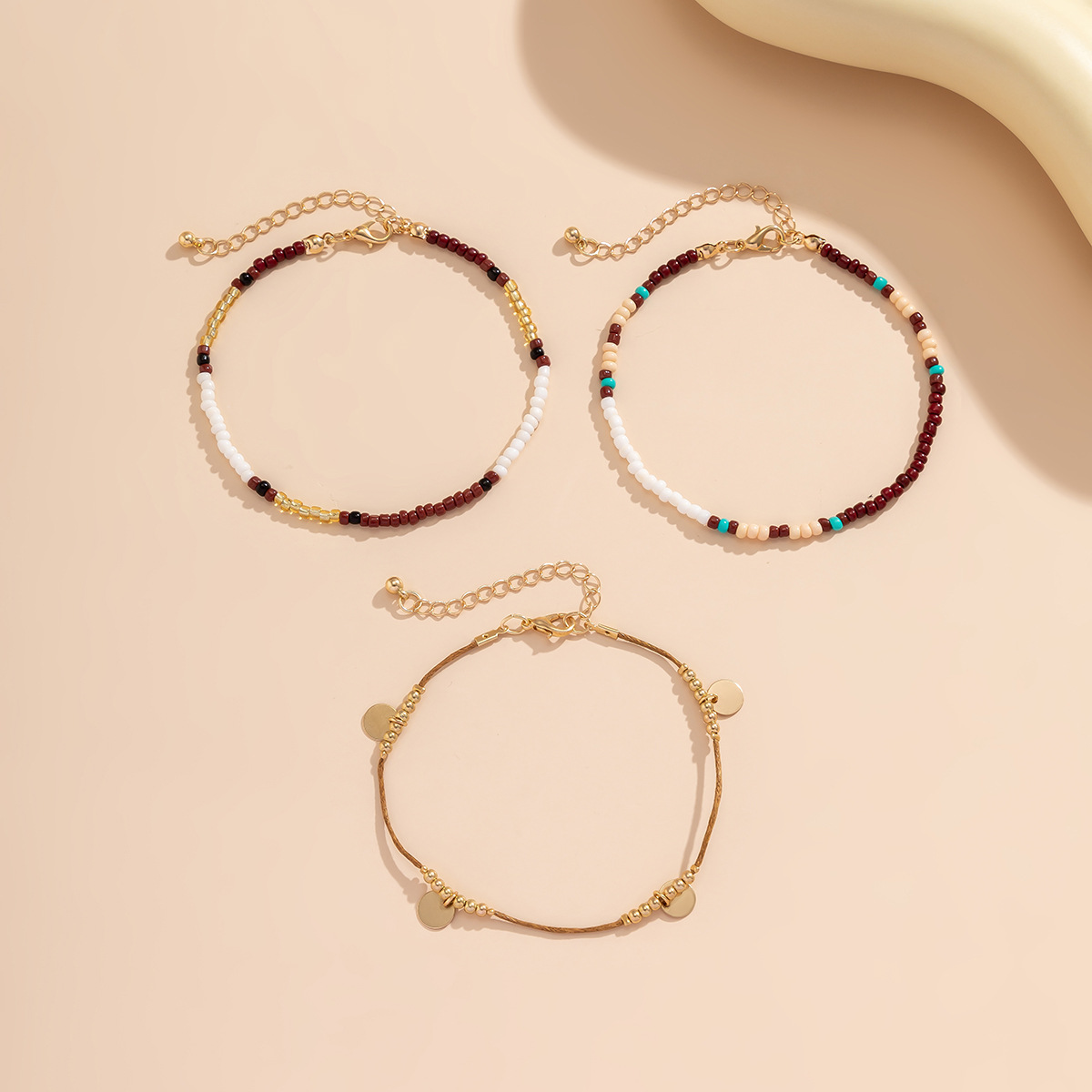 Bohemian Style Beaded Anklet Set for Women