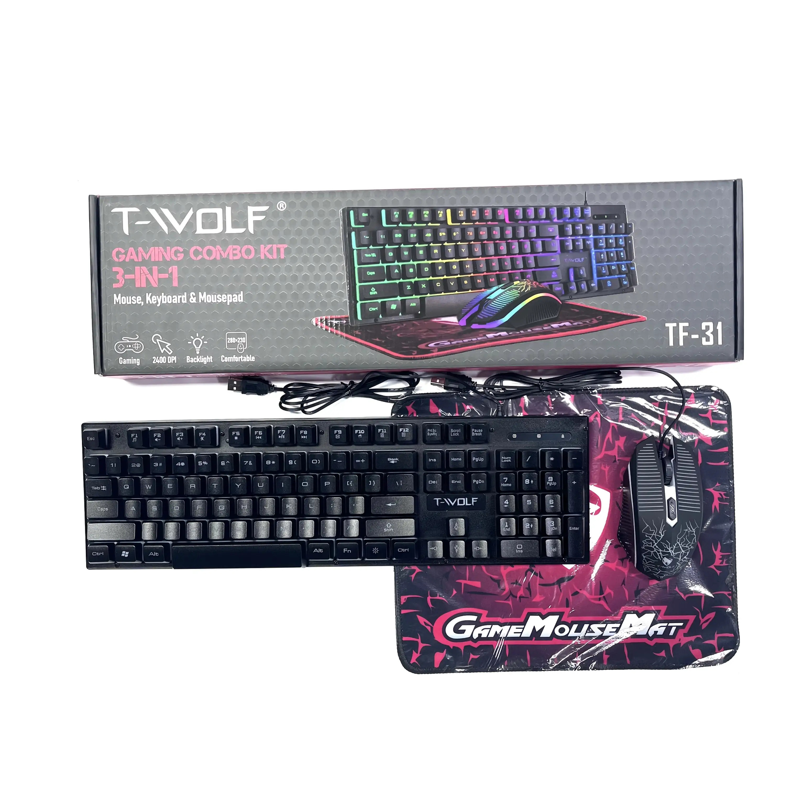 The Ultimate 3-in-1 Gaming Command Center: Ergonomic RGB Mechanical Keyboard, High-Precision Optical Mouse& Large Mouse Pad- Built for Marathon Gaming and Office Productivity, Office Workspace, Ergonomic Design, Compact Setup, Smooth Tracking
