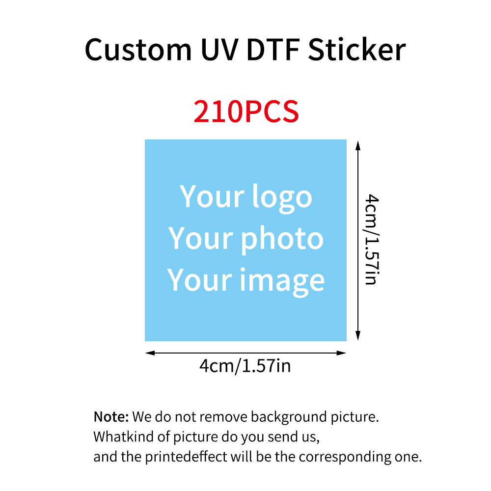 TEMU Customized Uv Dtf 2d Flat Transfer Stickers Set 4cm/1.57in, Print Custom Logos, Images, Waterproof And Durable, Double-layer Logo Transfer