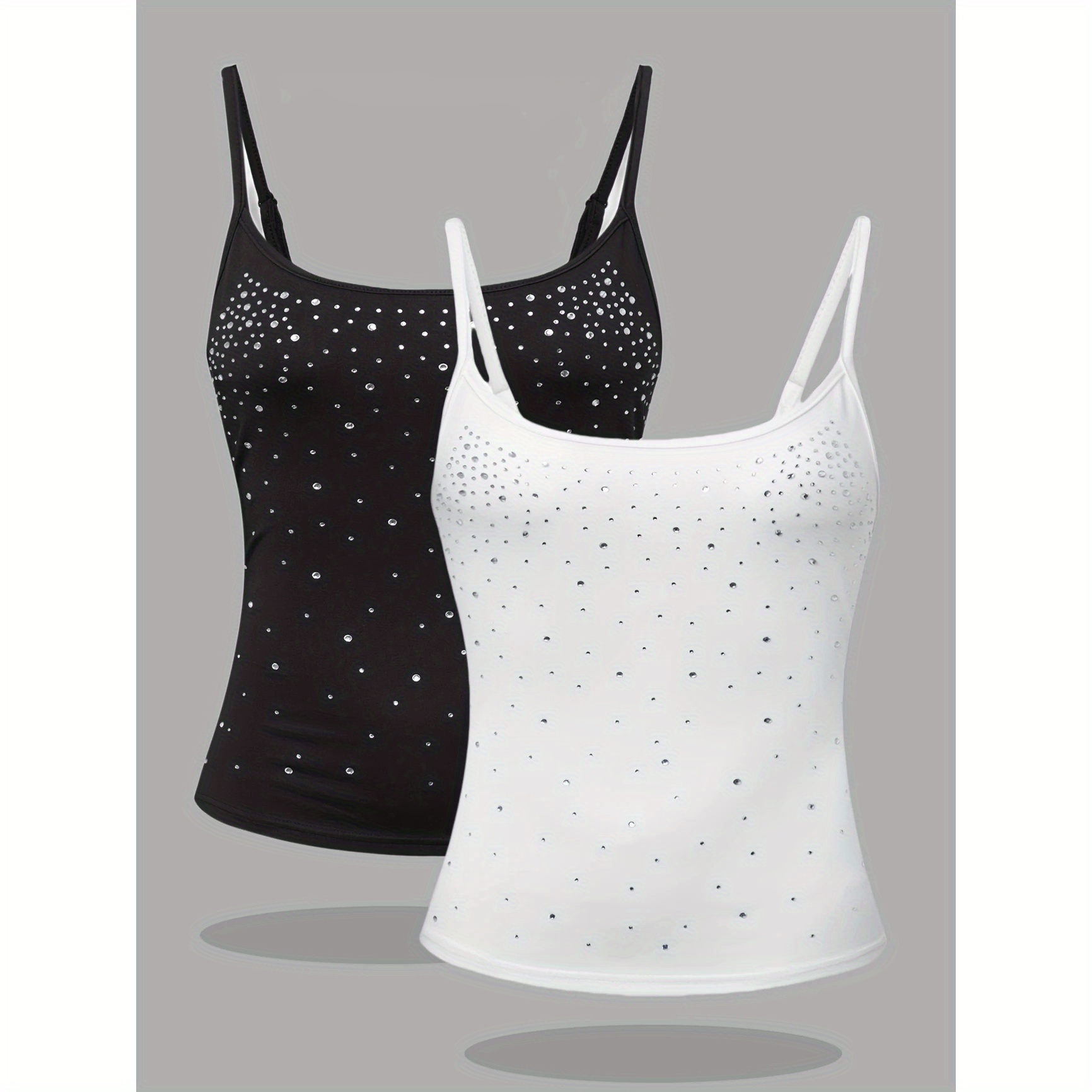 TEMU Plus Size - New Women's Plus-size Two-piece Set With Beaded Straps