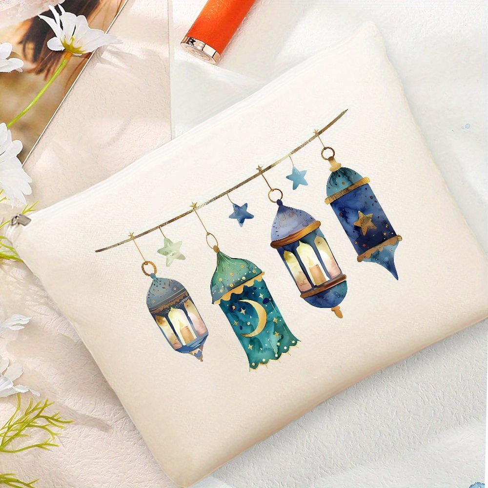 

Sac de Maquillage en Toile Lanterne Élégante pour Ramadan - Pochette de Toilette de Voyage Chic pour Femmes, Cadeau pour l'EID