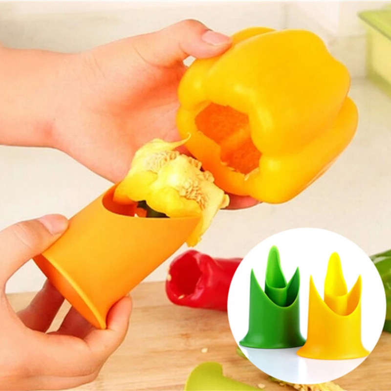 

2pcs Easy-to-use Vegetable & Fruit Corer - Peppers, Tomatoes & More - Essential Kitchen Gadget