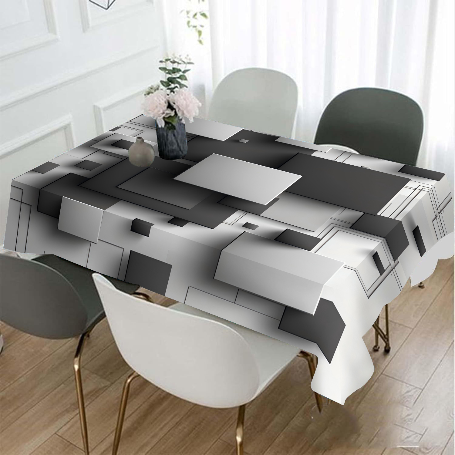 

Rectangular Tablecloth, And Pattern, Christmas Holiday Decor, - Table For , , ,