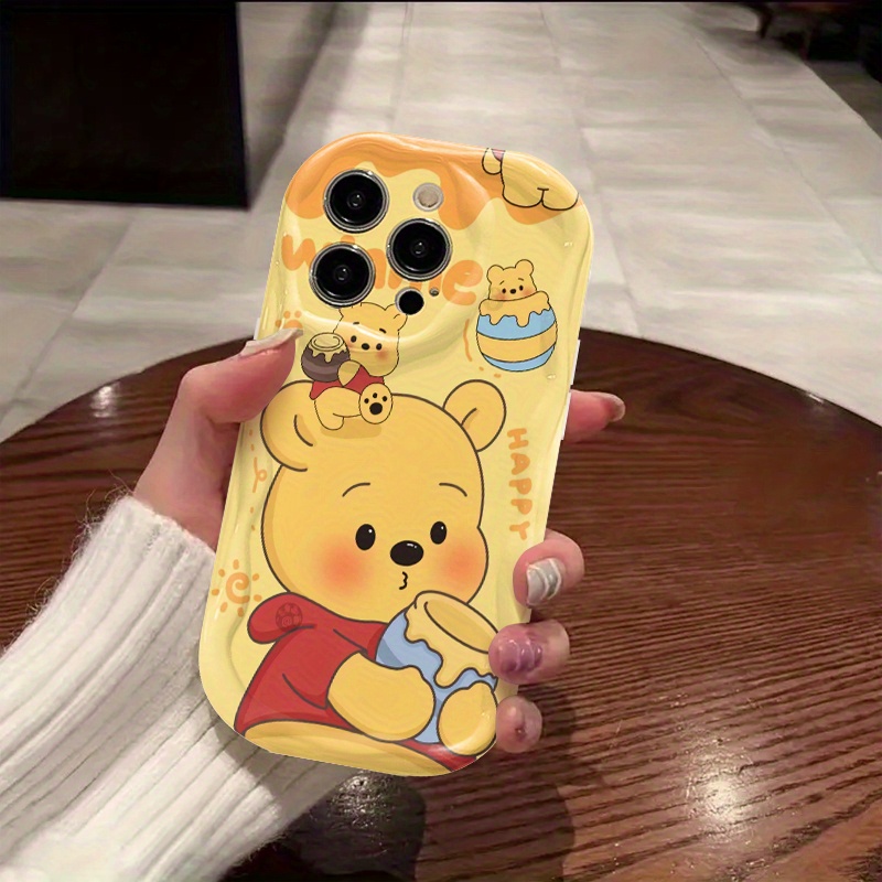 Apple Phone Cases Featuring Cartoon Series, Showcasing a Charming Winnie The Pooh Honey Pot Design Suitable for Iphone Models 16, 15, 14, 13, 12, 11, X, XS, Pro, Pro Max, And Plus. Made from TPU Material, This Cute Cartoon Design Makes for an