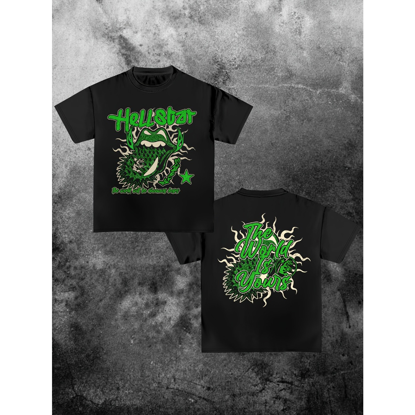 

Hellspot Band Graphic T-shirt, 100% Cotton, Casual Crew Neck, Regular Fit, With Slight Stretch, Knit Fabric, For Adults