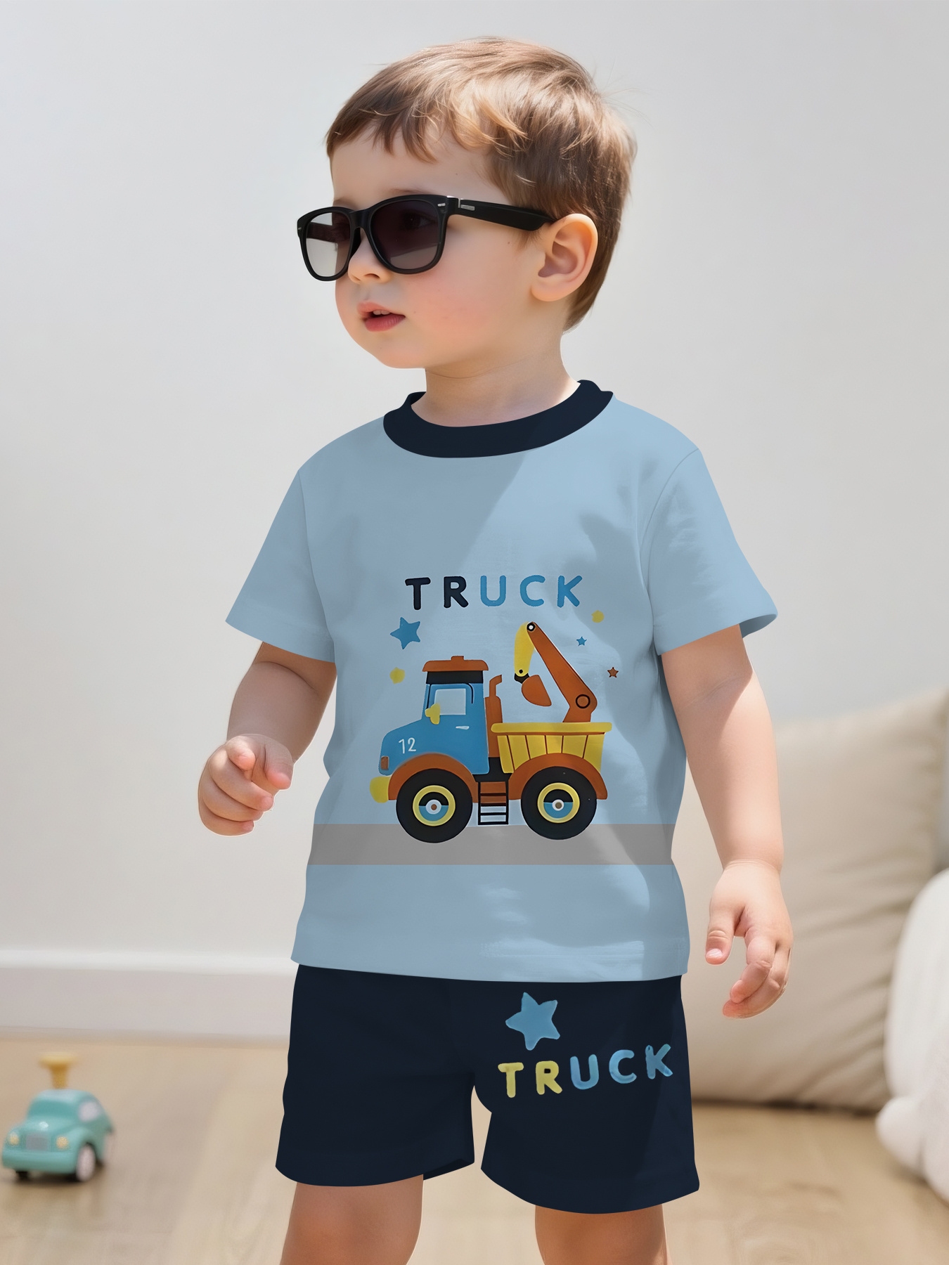 light blue printed digital printed summer trendy and fashionable boys and childrens clothing   casual clothing t shirts suitable for daily and outdoor   perfect gift for babies and children for outdoor Product details 0