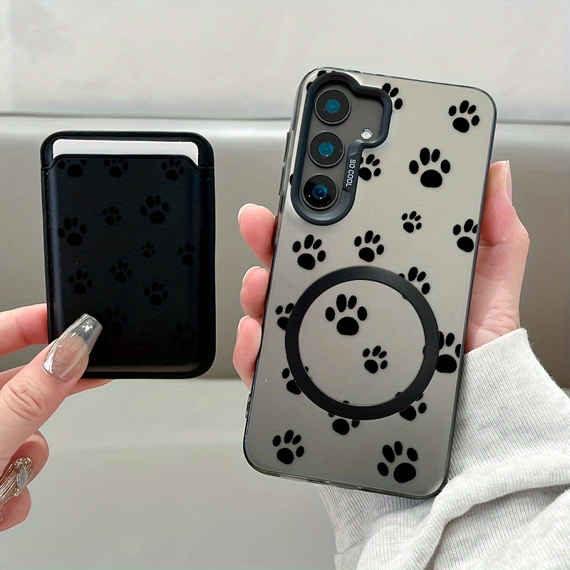 TEMU Phone Case: 2pcs Set Creative Cat Pattern Magnetic Phone Case & Fashionable Luxury Artificial Leather Magnetic Property Multi-functional For