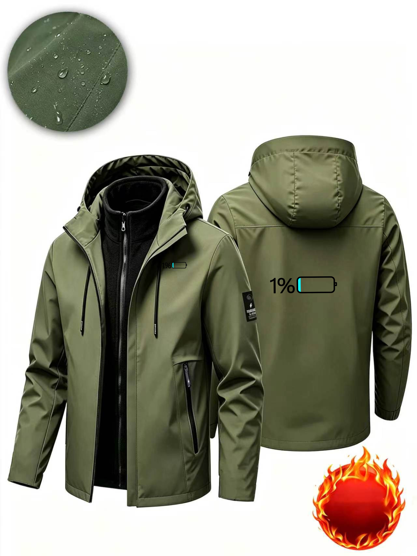 Men's 3-in-1 High Quality Windproof Jacket with Removable Liner