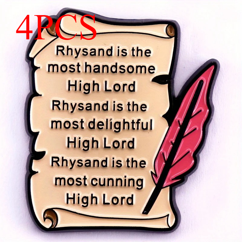 TEMU 4pcs 'rhysand Is The Lord Rhysand Is The Most High Lord Most High Lord' Literary Badge Badge