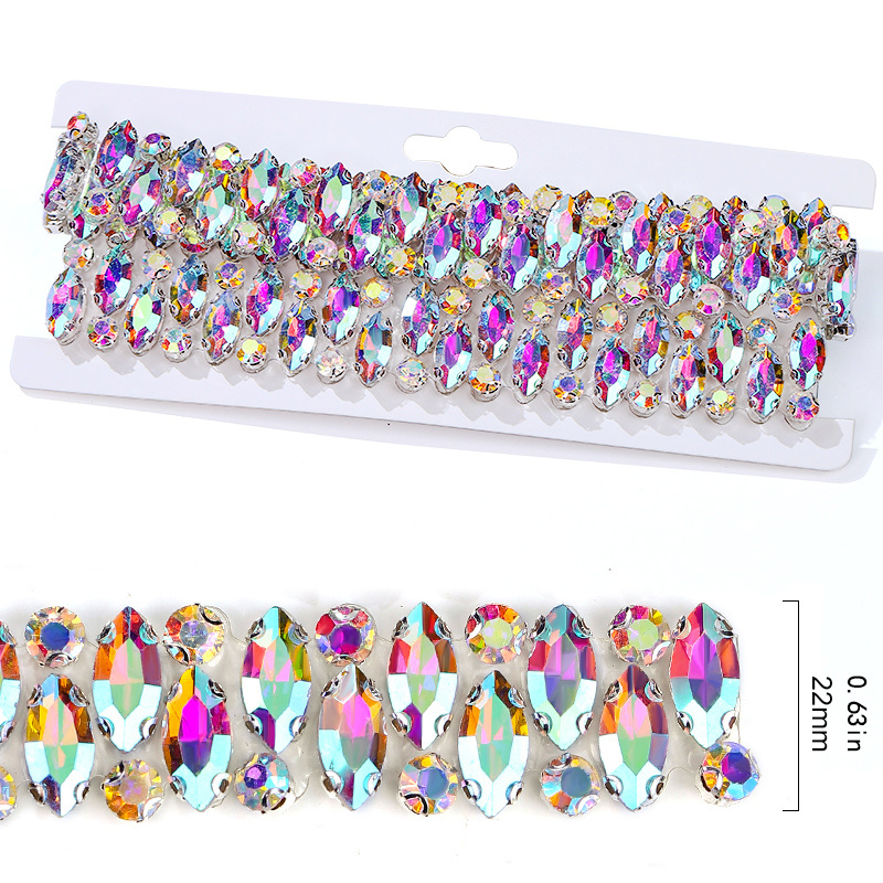 TEMU 12/16/22/40mm AB Strass Hot Fix Bordatura Rete Nastro Applicazione Strass per Abiti Decorazioni Matrimonio Natale Feste Compleanno Fai da Te