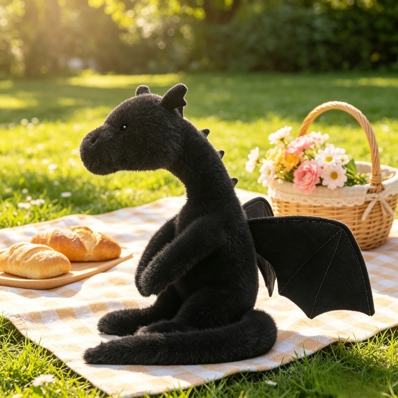 Image of Welsh Dragon Plush Pet Toy, White Dragon Stuffed Animal Cushion For Play, Home Decoration And Holiday Gifts