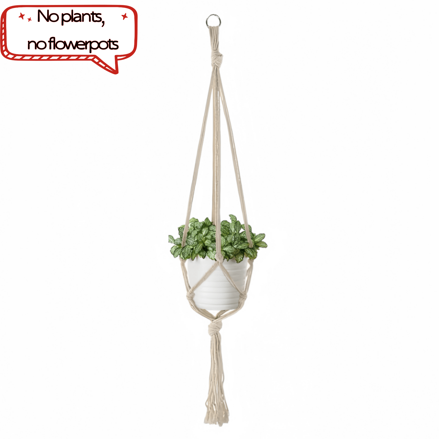 1pc, Tassel Hanging Plant Stand, Handmade Lace Flower Pot Hanging Basket Accessories, Suitable For Ceilings, Walls, Windows, , Etc., Sturdy, Very Suitable For Plant Lovers