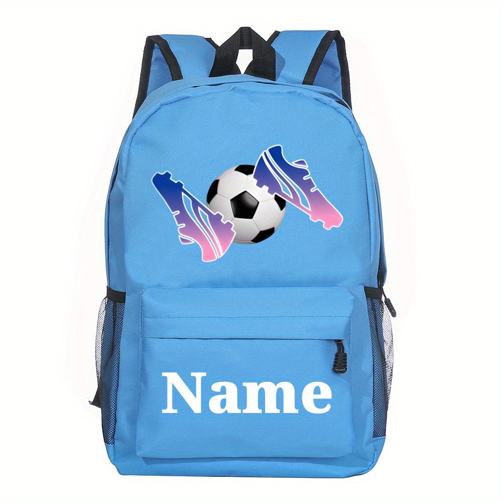 TEMU 1 stuk Gepersonaliseerde Voetbalrugzak met Voetbal & , College Student Schooltas Capaciteit Schoudertas Reis Lichtgewicht Trendy Rugzak, Terug