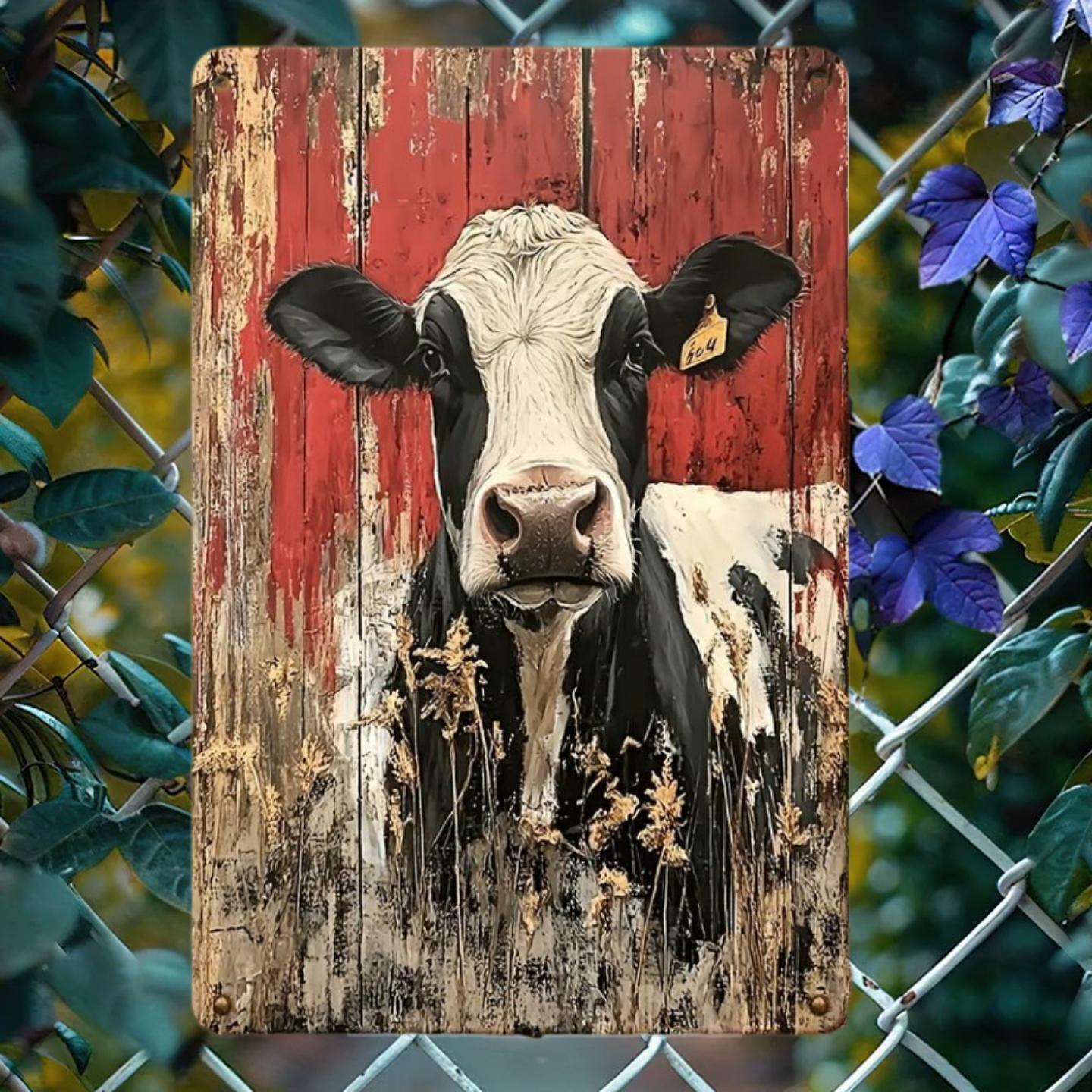 TEMU 2d Flat, 1 Cow Wooden Wall Decor, Featuring A Barn Door Design. Suitable For Indoor Decoration In Country Yards, Gardens, Bedrooms, And Bars. No