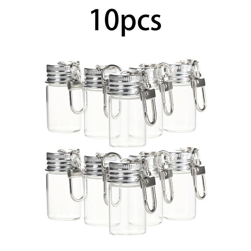 TEMU Transparent Mini Glass Bottles With Pendants, Wishing Drift Bottle Keychains, Craft Additions, Bag Decoration Pendants, Birthday, Holiday, Party
