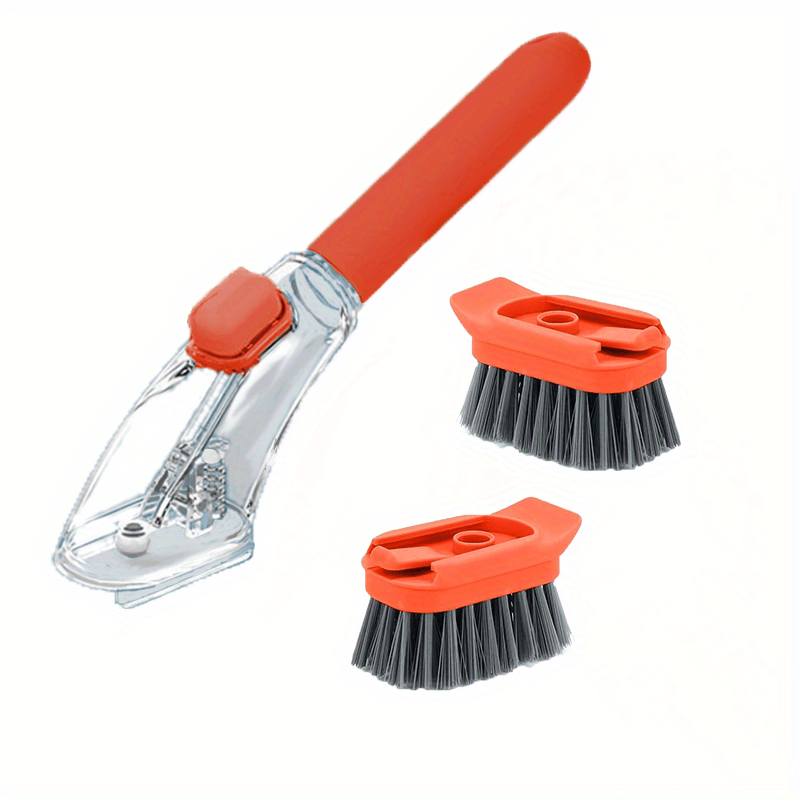 3pcs Dish Brush Set With Soap Dispenser, Handheld Soap Dispensing Brush For Kitchen, Utensils, Floors, Outdoor