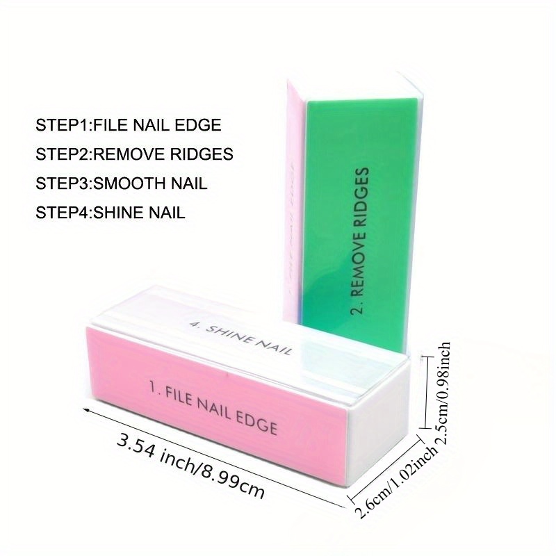 10pcs Random Color 4-Sided Sponge Nail Buffers