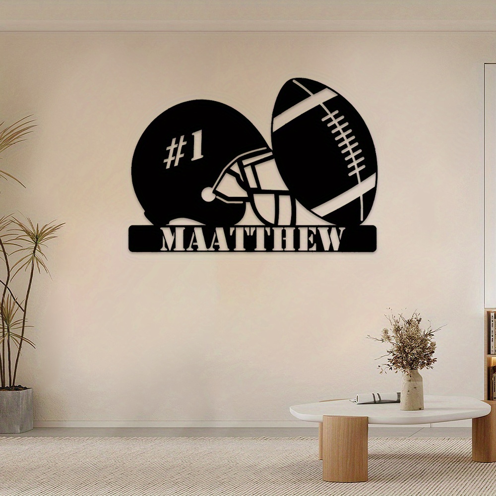 custom football helmet room decor Personalized Wall Decal and your choice of team colors Craftnamesign Custom Football Helmet Metal