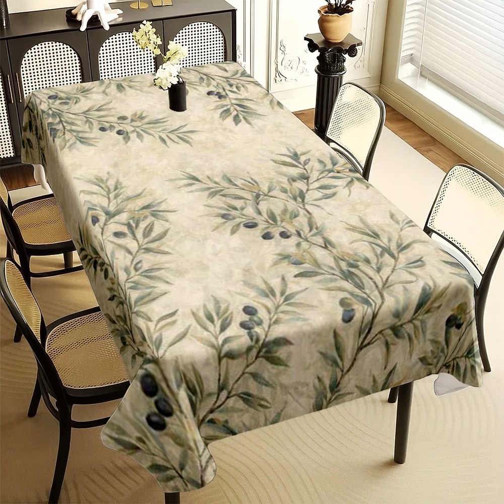 TEMU 1pc Tablecloth - Branch Pattern Rectangular Table Cover,wedding Decorations,summer Decoration,garden Decor For Outside,outdoor Decor, Suitable