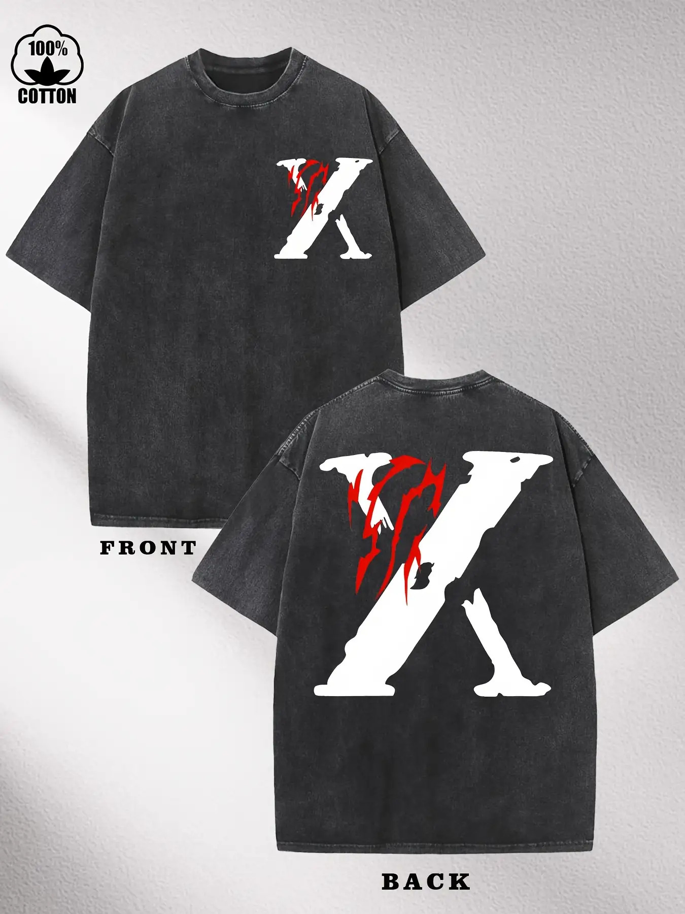 Oversized Graphic Tee - Y2K Vintage Abstract Graffiti T-Shirt For Men & Women, Heavyweight Cotton Streetwear