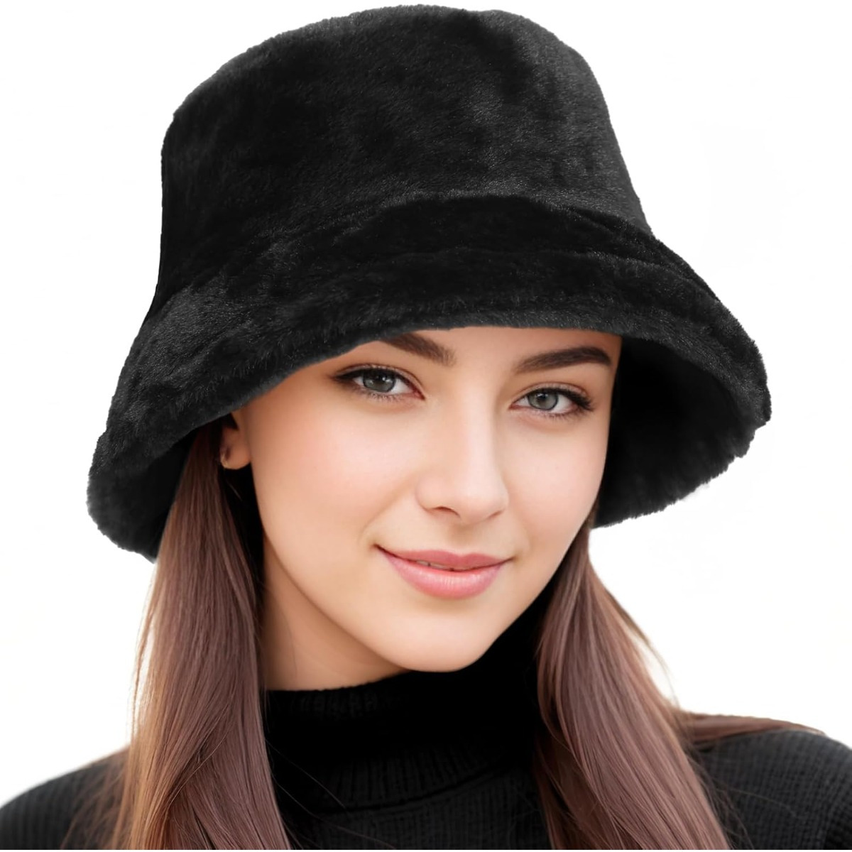 

Fur Winter Bucket Hat For Women Men Fluffy Warm Hat Women's Furry Cap For Casual, Trips, Sports, Skiing