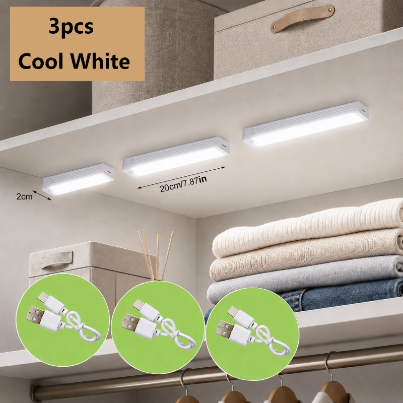 3pcs Smart Motion Sensor LED Under Cabinet Light Set