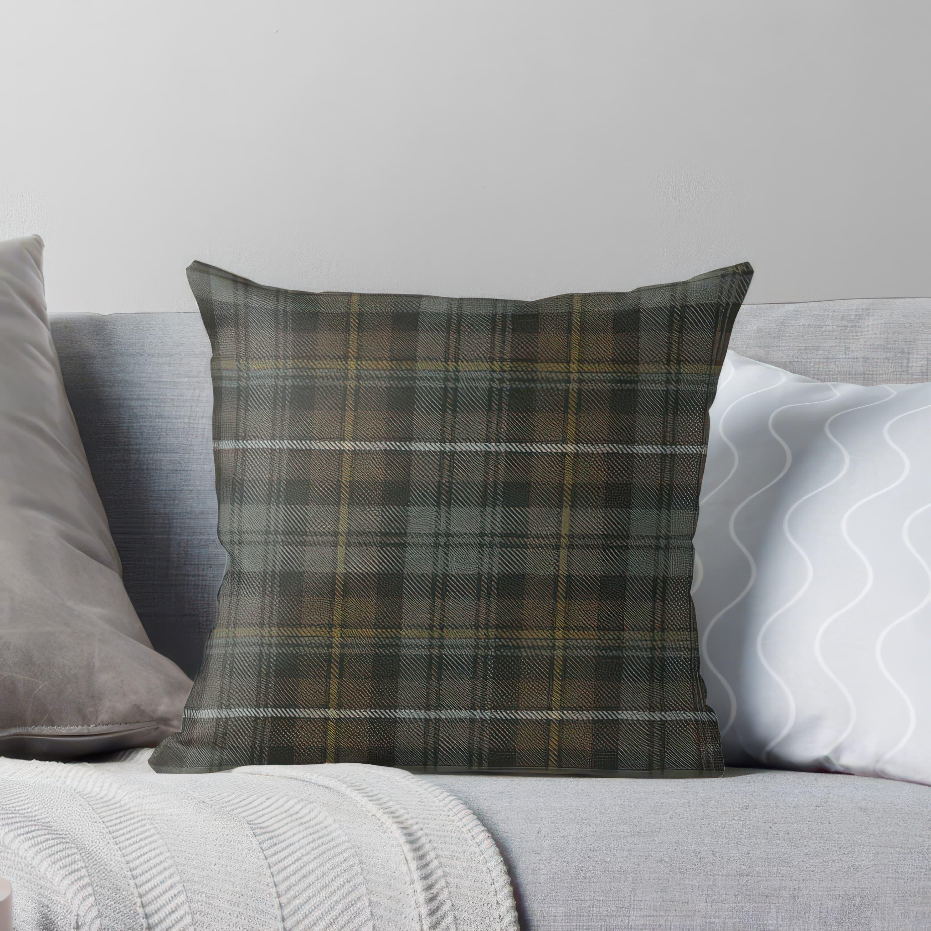 TEMU 1 Argyle Style Distressed Scottish Pillowcase - Double-sided Vintage Pillow Cover, Soft Fade-resistant Zipper Closure, Suitable For Living Room