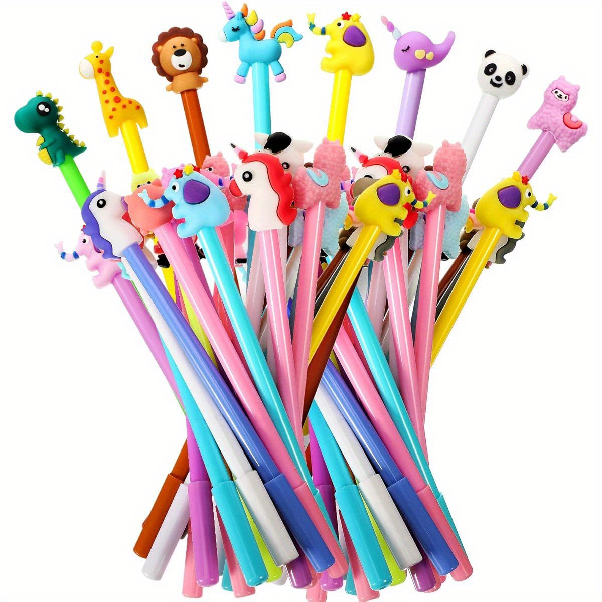 cute cartoon gel ink pens cartoon fun animal writing pens 0 5mm cool assorted novelty kawaii stationery for students gift   home supplies present 8 styles 64pcs Product details 2