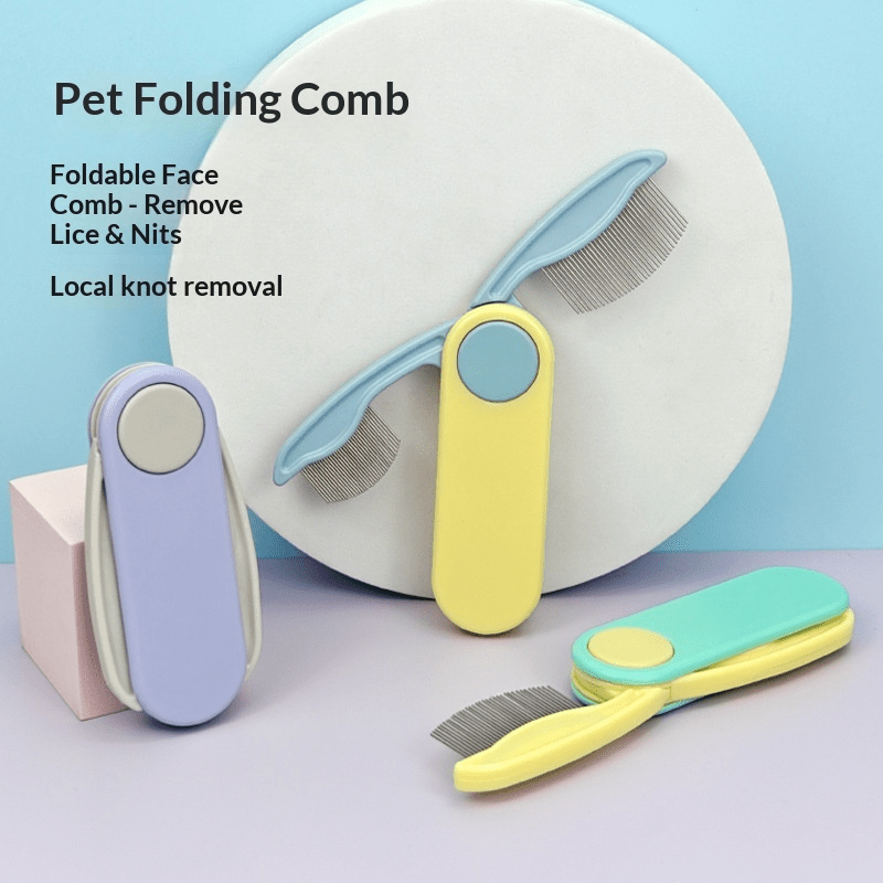 pet   flea comb lice removal cleaning grooming brush deshedding fine tooth straight row folding comb