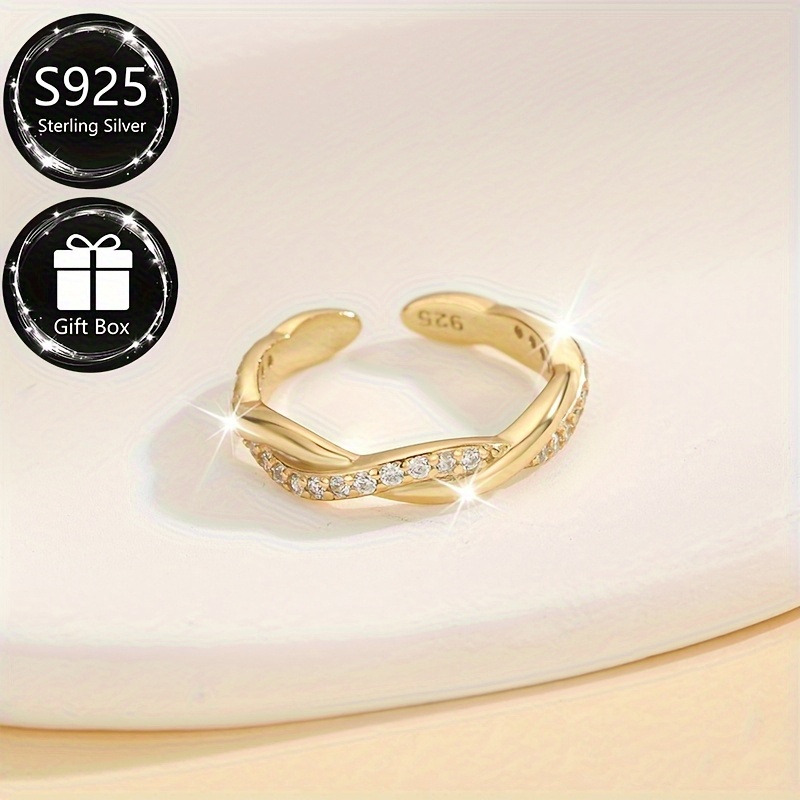 S925 Silver Wavy Cross Open Toe Ring, Summer Accessory