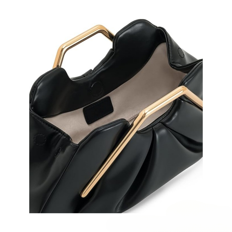 Luxury Elegant Evening Clutch with Magnetic Closure & Fixed Strap - Shiny Solid Color Handbag for Women, Wedding, Party, Formal Events - Burgundy/Black/Light Brown/White - Versatile Bridesmaid Gift & Daily Use Bag, Bridal Handbag, Designer Handbags for Women, Wedding Guest Bag, Bridal Clutch Purses, Dress Purse, Party Accessory, Stylish Purse, Highquality Finish, Sleek Construction, Women's Handbag, Fashion Women